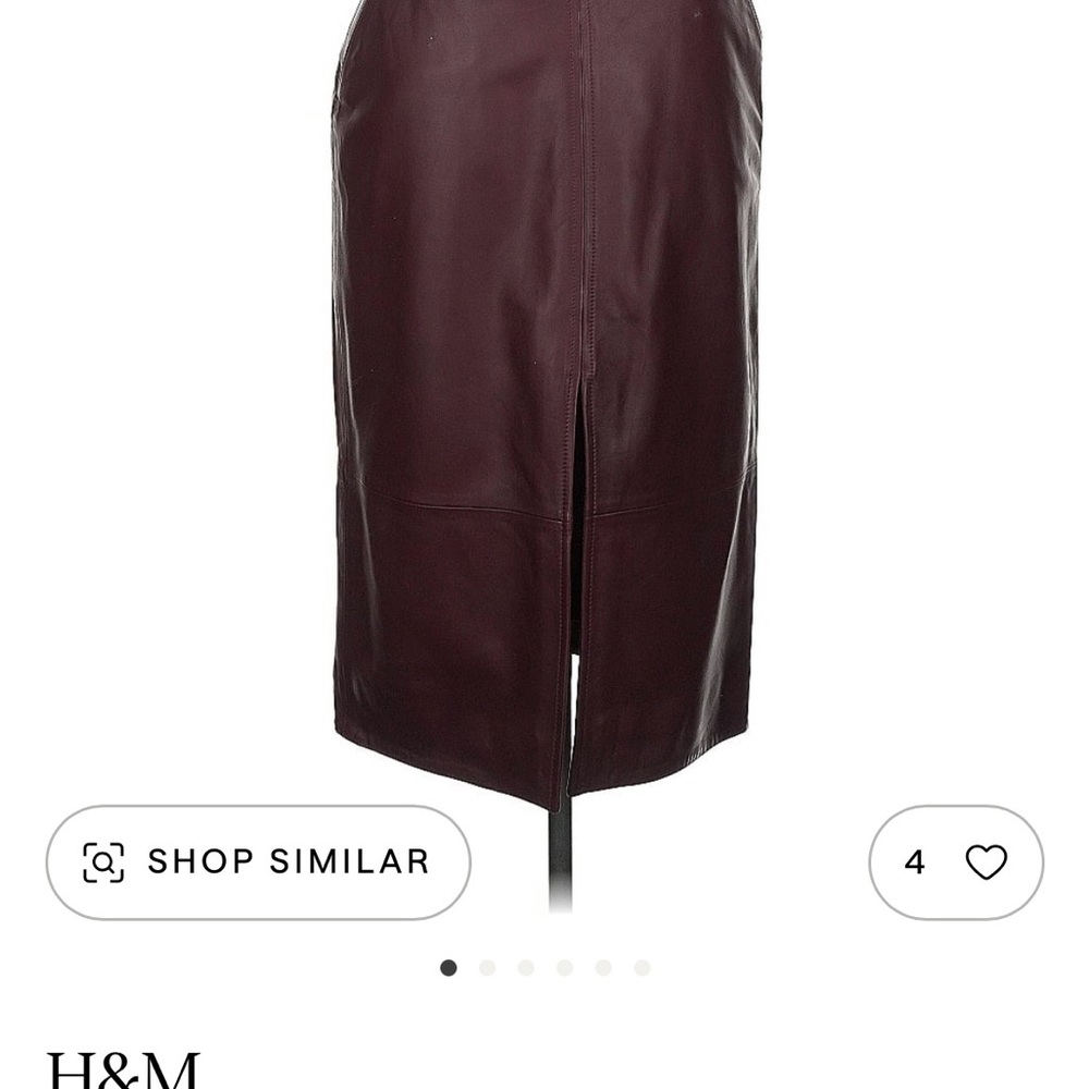 H&M Burgundy Pencil Skirt US size 8- Genuine Leather!